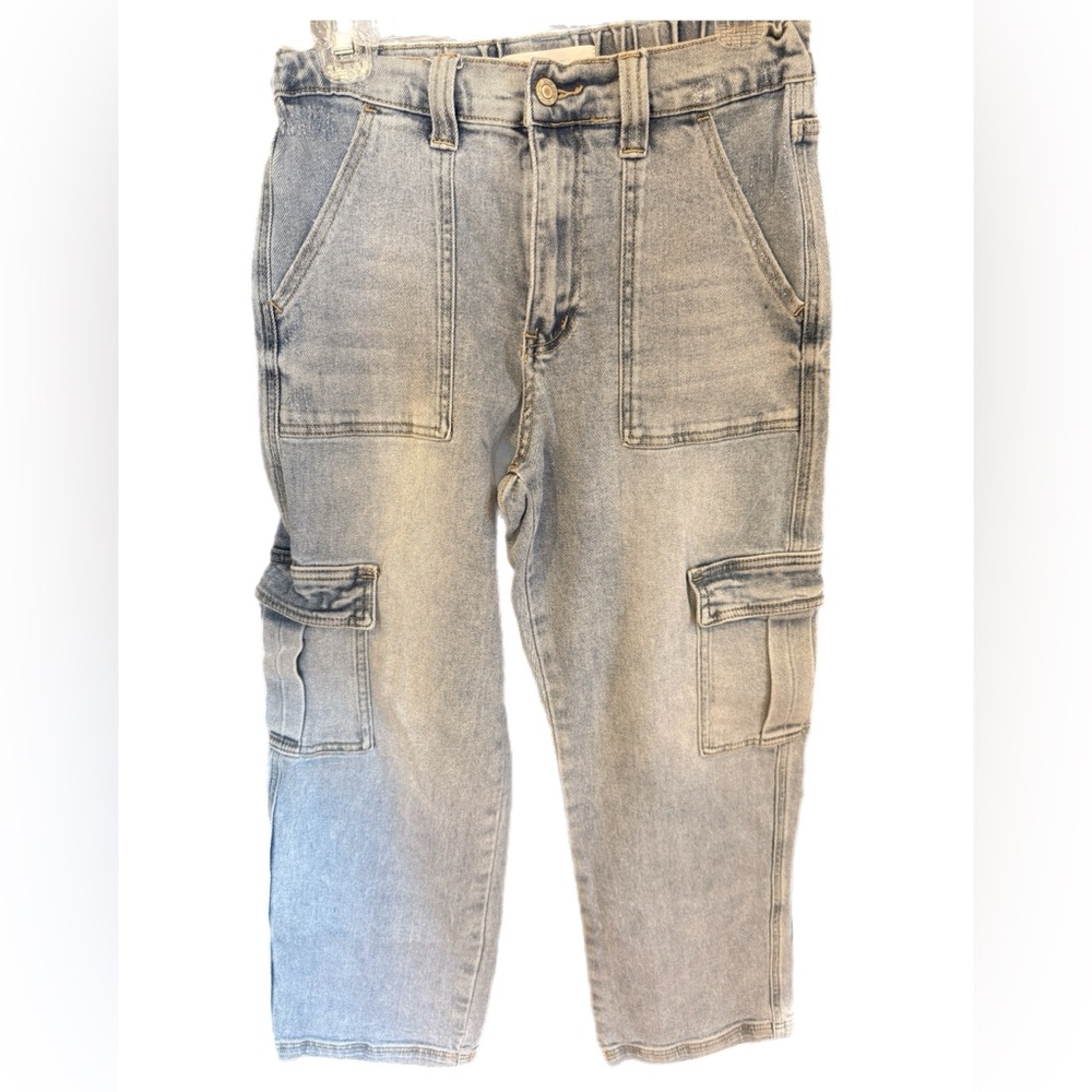 Vervet Blue, Light Blue Wash Cargo Denim Pants